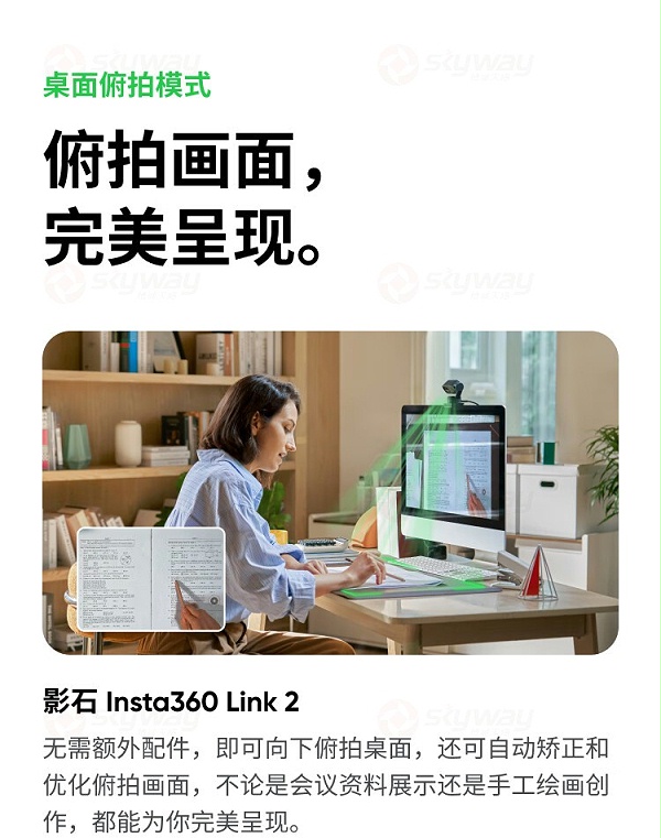 19、桌面俯拍模式，会议资料完美呈现-影石Insta360 Link2&影石Insta360 Link 2C