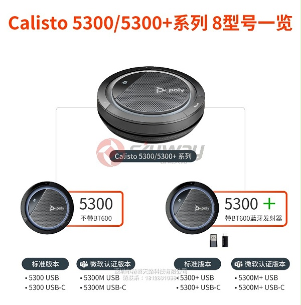 9、宝利通 Poly Calisto 5300 系列型号一览