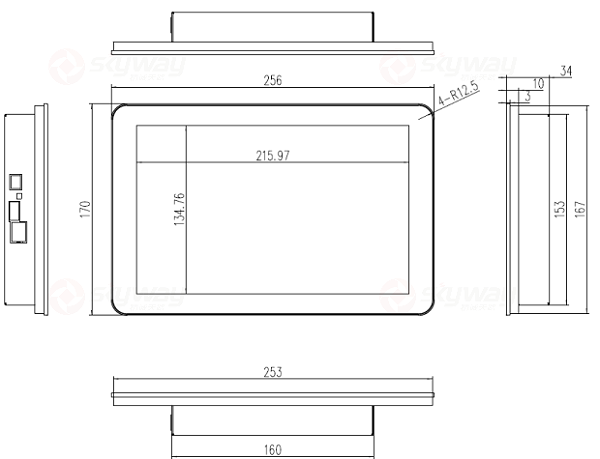 东微TENDZONE 多媒体控制屏 DW-MCP200尺寸图