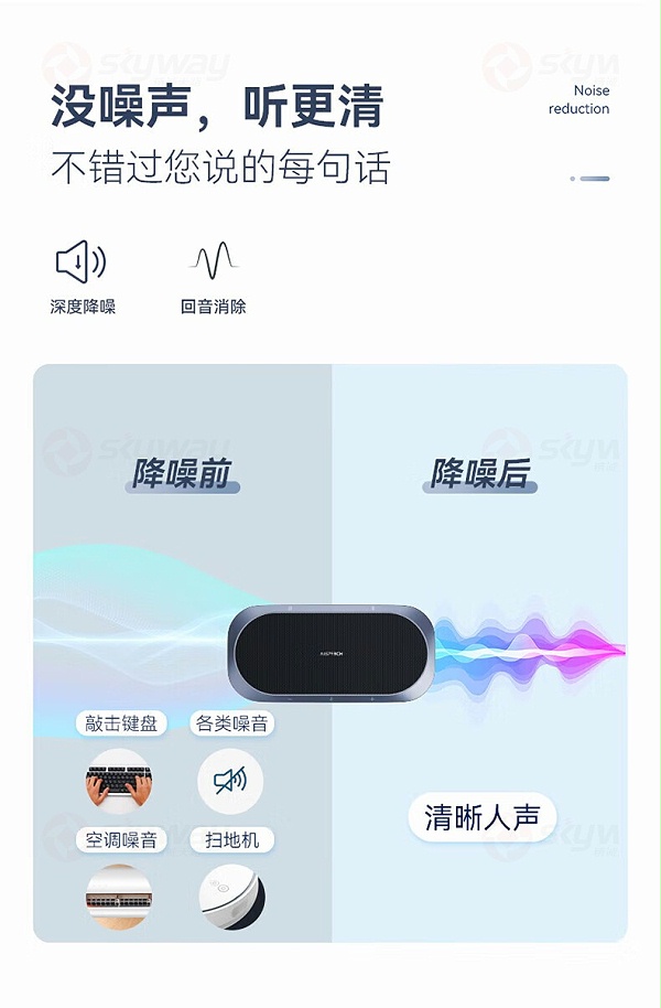 6、思必驰企业级会议麦克风音箱 M12：没噪音，听更清，不错过您说的每句话