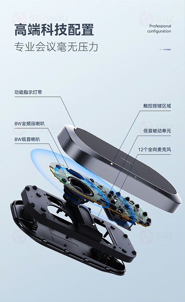 8、思必驰企业级会议麦克风音箱 M12：高端科技配置，专业会议毫无压力