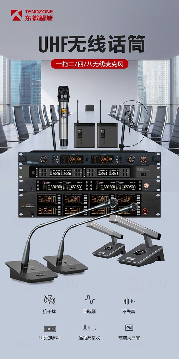 1、抗干扰，防啸叫-东微TENDZONE 双通道无线手持话筒 TZOL-WM-102H2