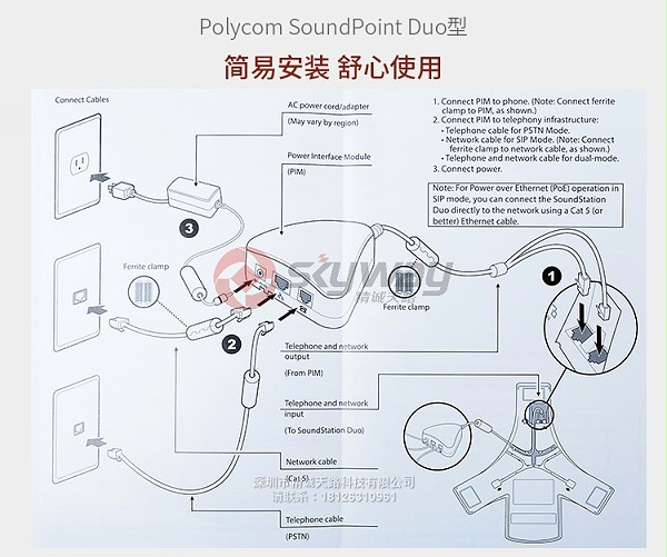 7、宝利通 polycom 双模会议电话八爪鱼 SoundStation DUO 标准型-产品安装