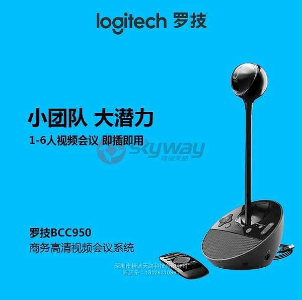 1、罗技（Logitech）BCC950 高清商务视频会议摄像头-小团队1-6人视频会议