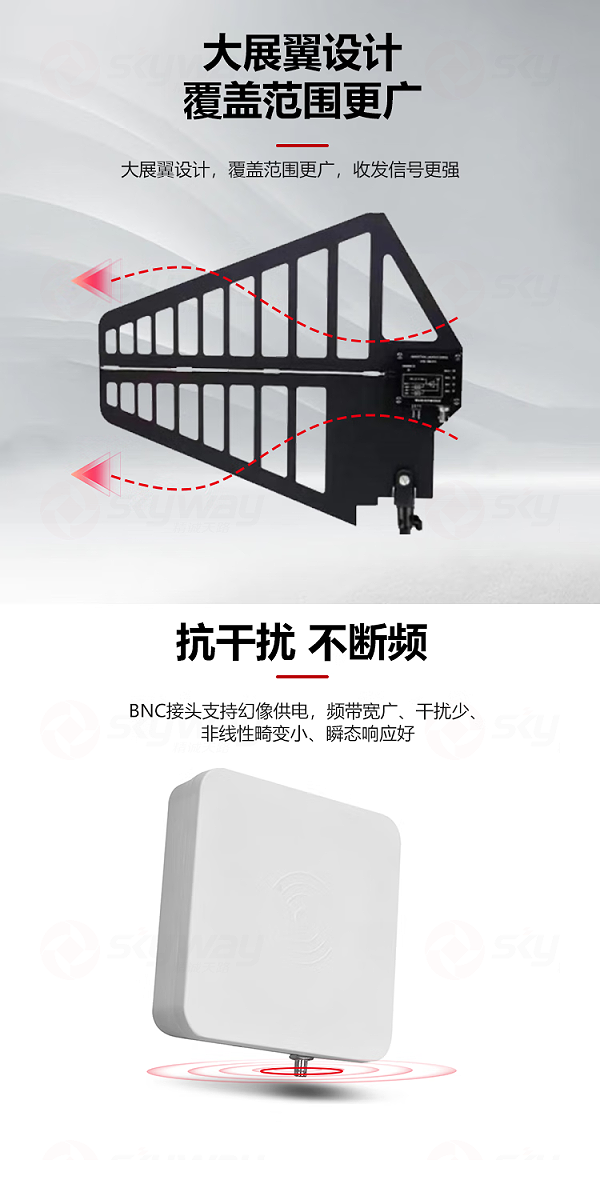 2、覆盖范围广，抗干扰不断频-东微TENDZONE 天线信号融合器 TZOL-WTZ-A201；四通道天线分配器WTZ-A800；壁挂有源数字增益全向天线WTZ-A802；翼形有源数字增益定向天线WTZ-A812；天线信号中继放大器WTZ-A101