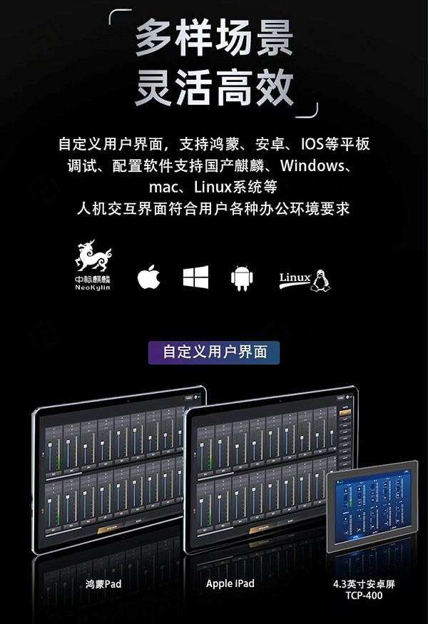 5、多场景灵活高效-东微TENDZONE AI网络音频处理器（16x16）SOL-AIV1616；AI网络音频处理器（8x8）SOL-AIV88