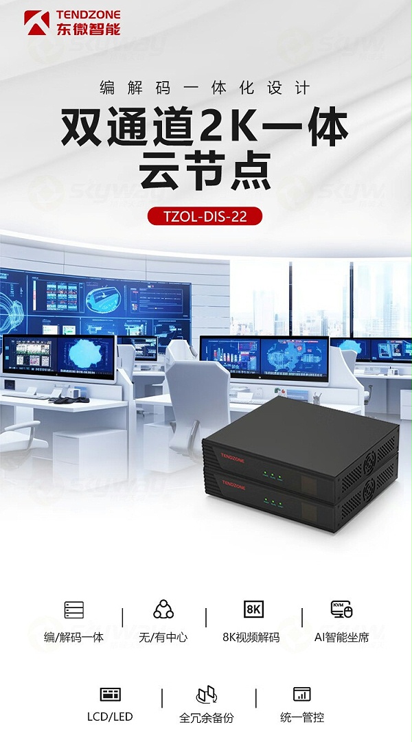 1、双通道2K一体云节点-东微 TENDZONE 双通道2K一体云节点 TZOL-DIS-22
