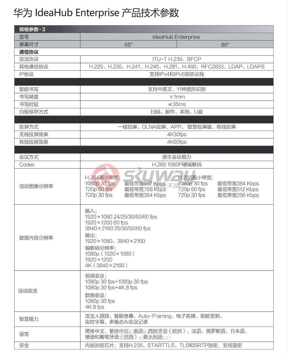 11、华为IdeaHub Enterprise 产品技术参数-3