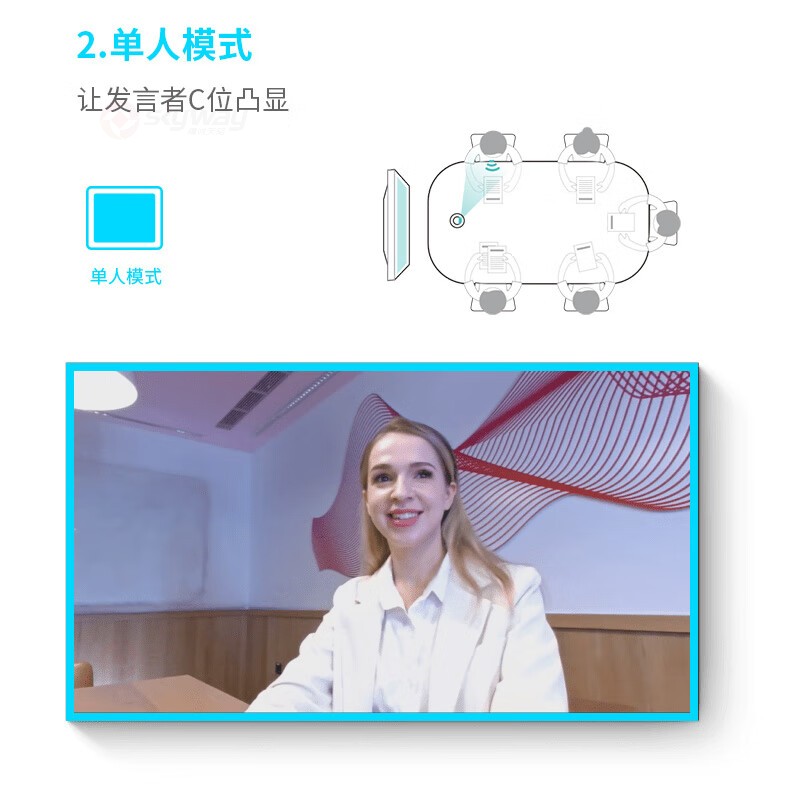 11、单人模式-看到 KanDao Meeting S 180°广角高清视频会议摄像头