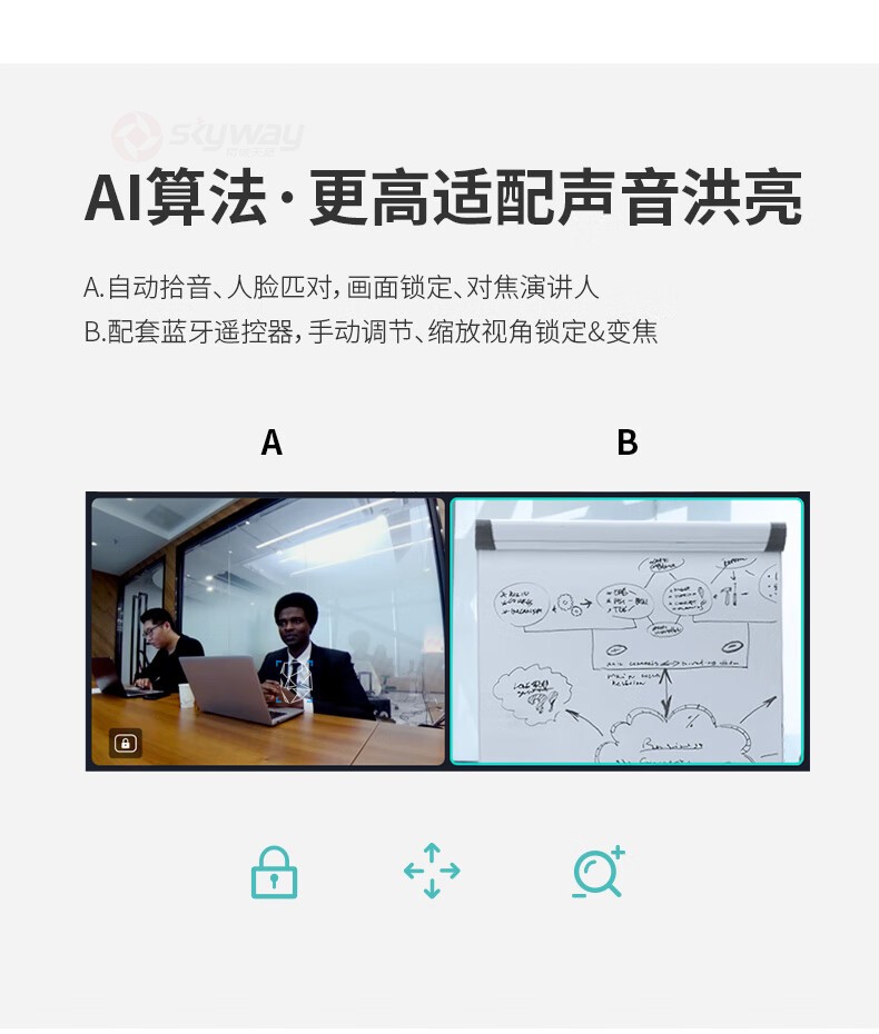 17、AI算法更高适配声音洪亮-KanDao看到 Meeting Pro 360°全景高清视频会议摄像头