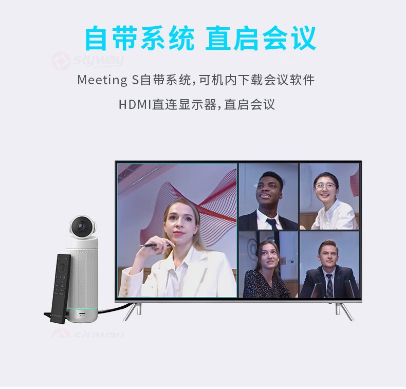 6、自带系统，直接启动会议-看到 KanDao Meeting S 180°广角高清视频会议摄像头