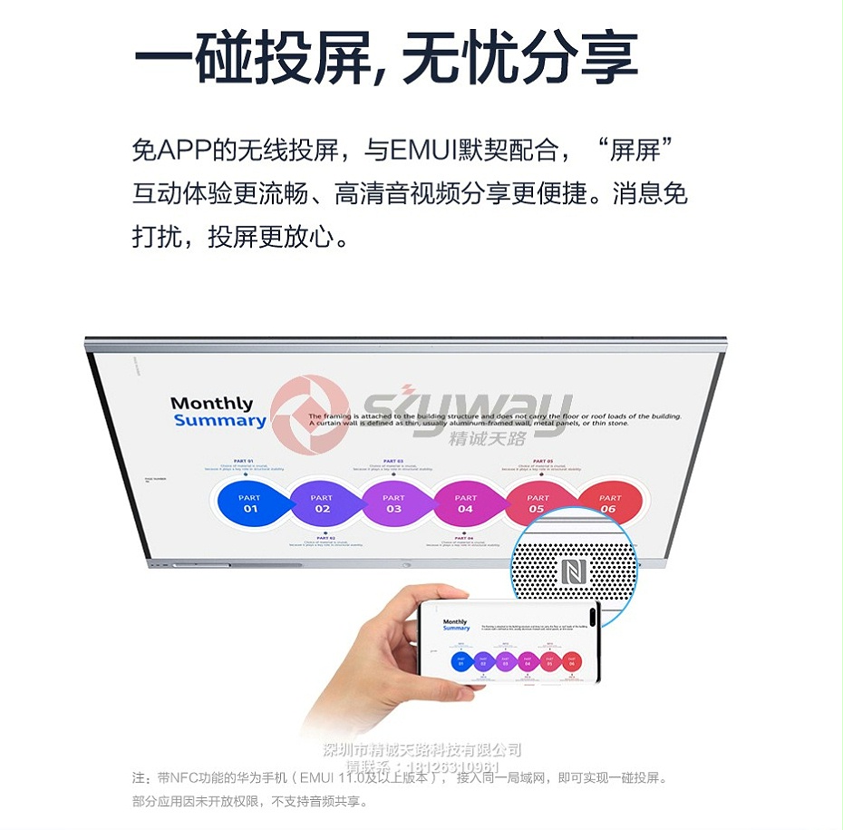 5、华为 IdeaHub Board Pro 协作平板会议平板电子白板一体机-一碰投屏 免APP无线投屏