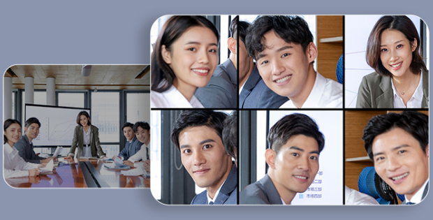 7、分屏呈现参会人员特写画面-MeetingBoard 音视频款适用于中小型会议室