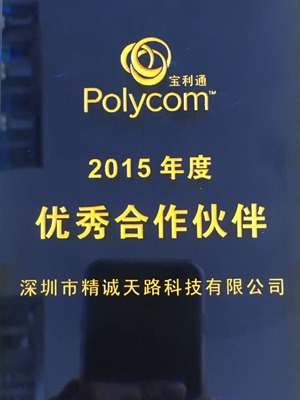 2015年度 POLYCOM（宝利通）优秀合作伙伴