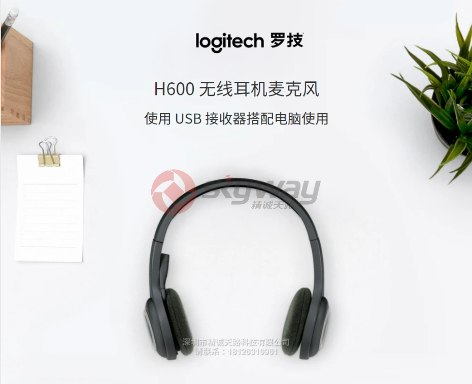 1、罗技 H600 无线耳机麦克风（带降噪）