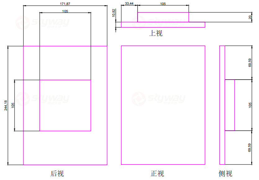 东微TENDZONE 智能控制终端 DW-MCP101P产品尺寸图