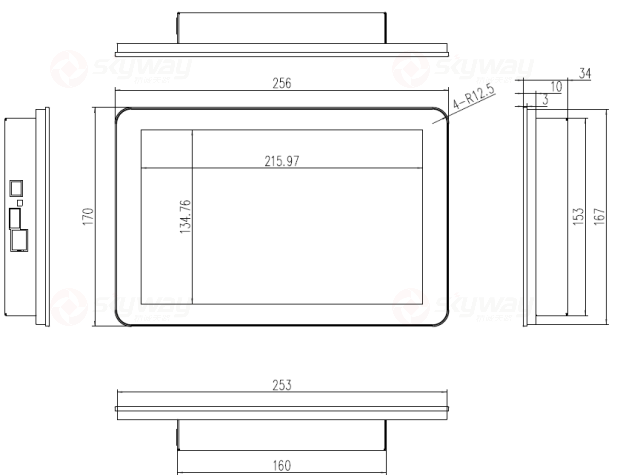 东微TENDZONE 多媒体控制屏 DW-MCP200尺寸图