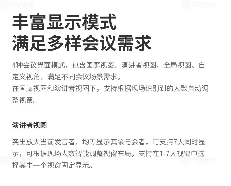 18、丰富的显示模式-KanDao看到Meeting Ultra Standard视频会议一体机