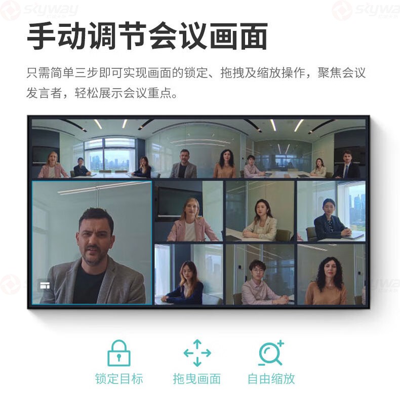 27、手动调节会议画面-KanDao看到Meeting Ultra Standard视频会议一体机