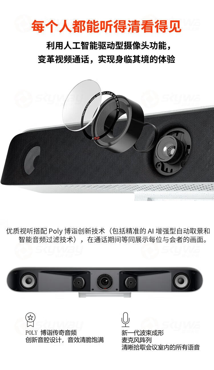 3、每个人都能听得清看得见-宝利通 POLYCOM StudioX52