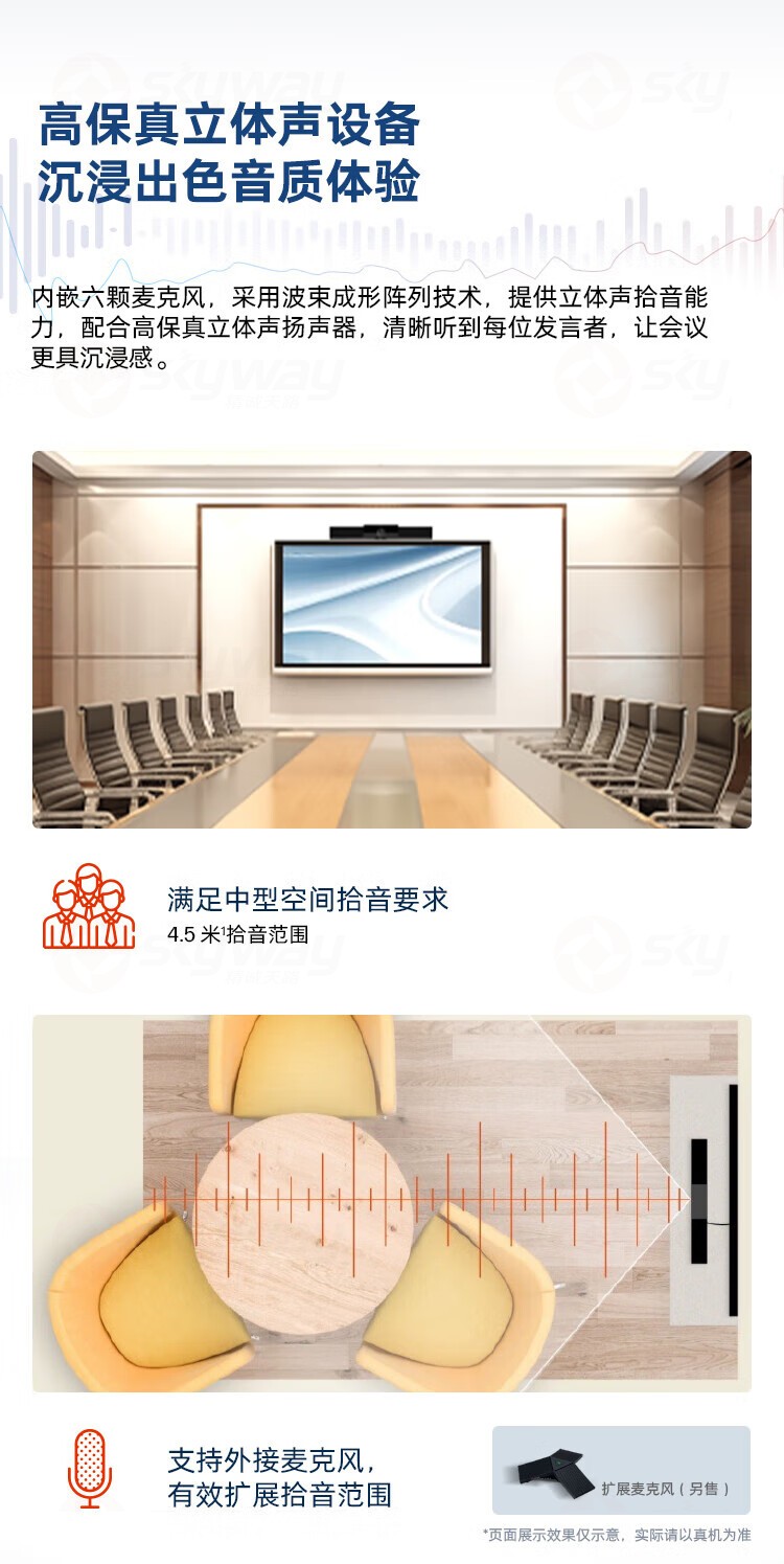 2、高保真立体声设备-宝利通（POLYCOM）桌面扩展麦克风—适用StudioX50X52X70G7500及Studio USB使用