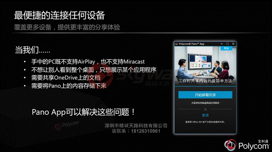 1、宝利通 Polycom Pano App -提供便捷的连接任何设备