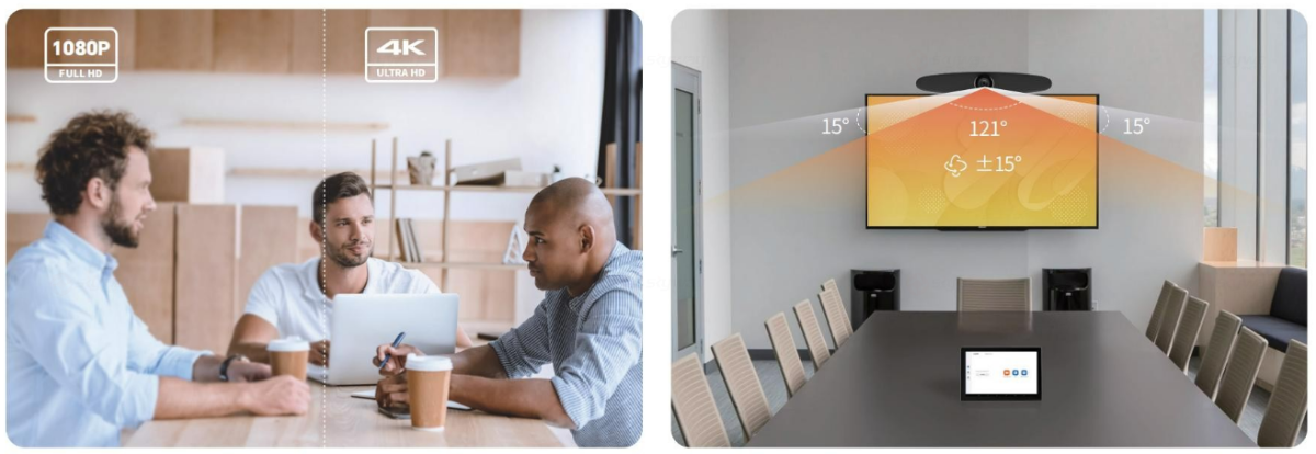 超清呈现会议场景-维海德M1000 4K USB音视频一体机小型会议室解决方案