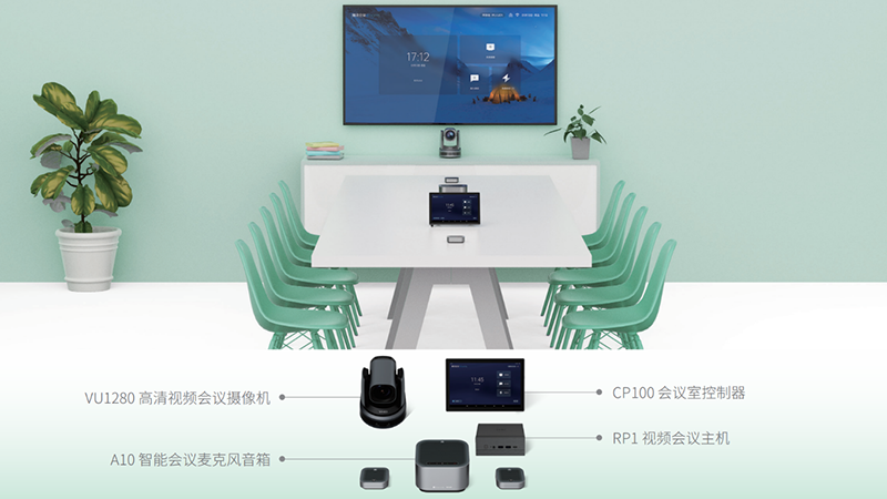 (维海德+腾讯会议)8-15人中型会议室视频会议方案 视听升级、沉浸体验