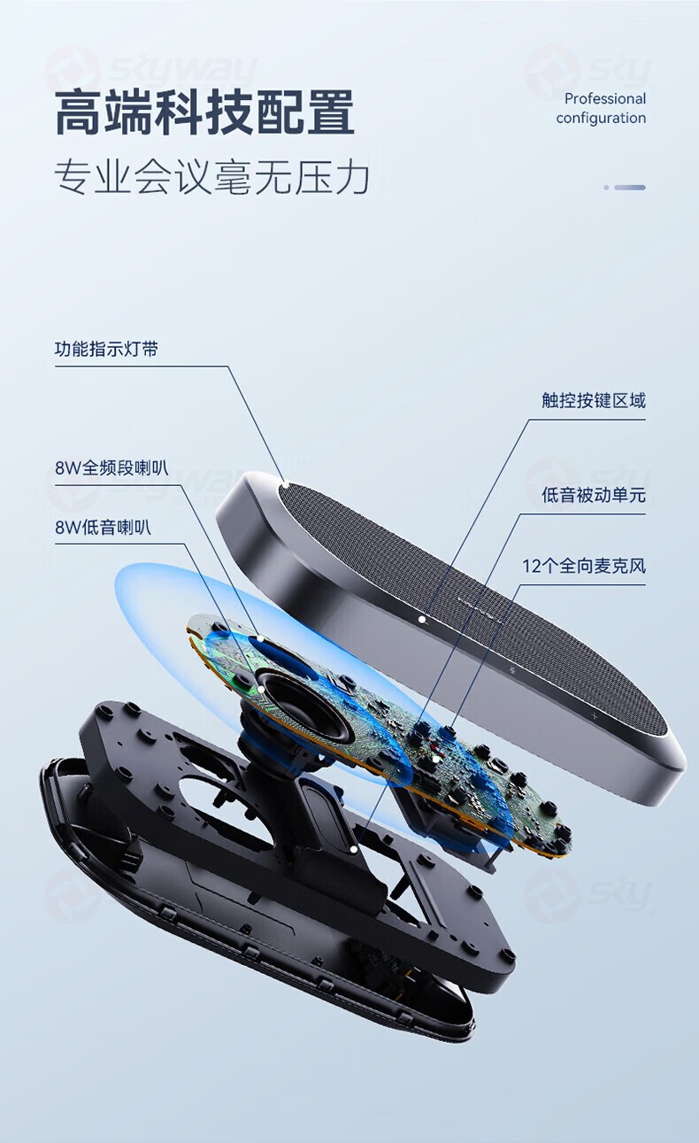 8、思必驰企业级会议麦克风音箱 M12：高端科技配置，专业会议毫无压力