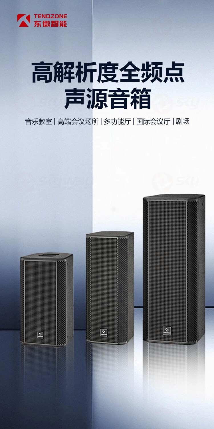 1、点声源音箱-东微TENDZONE8寸两分频专业音箱TZOL-VL-300