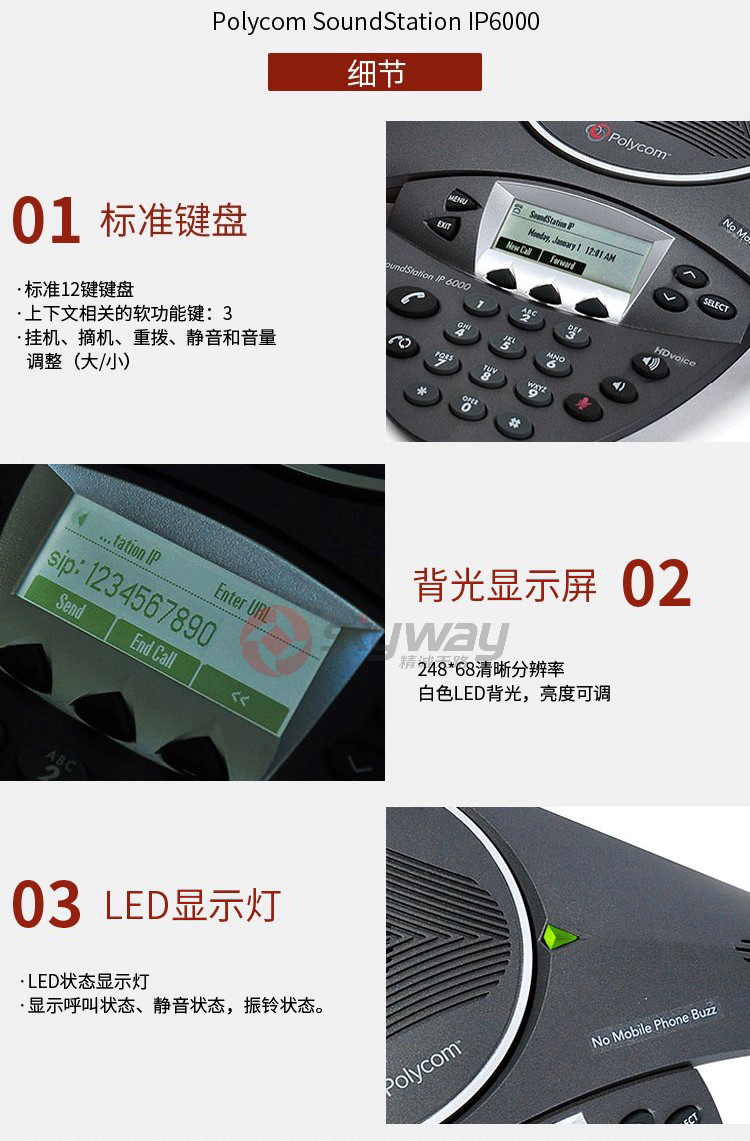 4、宝利通Polycom SoundStation IP 6000 话机-产品细节展示