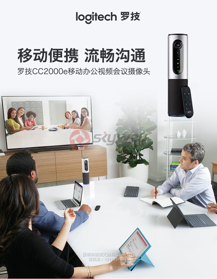 1、罗技（Logitech）CC2000e 高清会议网络摄像头-移动便携，流畅沟通