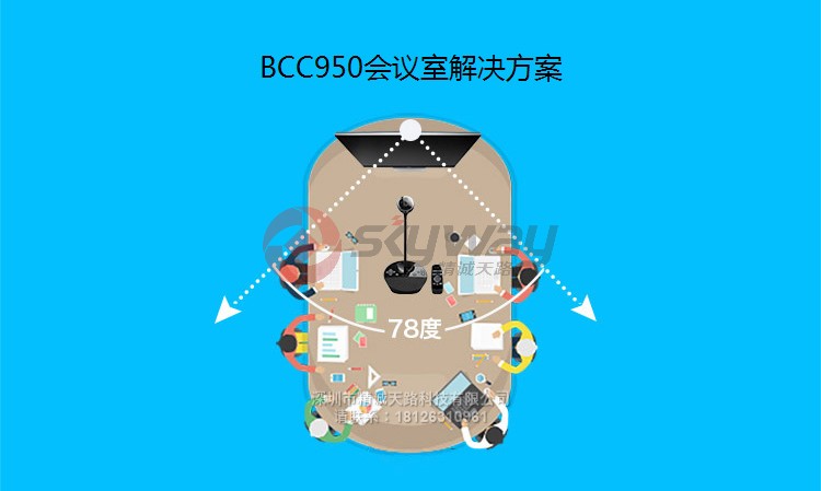 15、罗技（Logitech）BCC950 高清商务视频会议摄像头-会议室解决方案