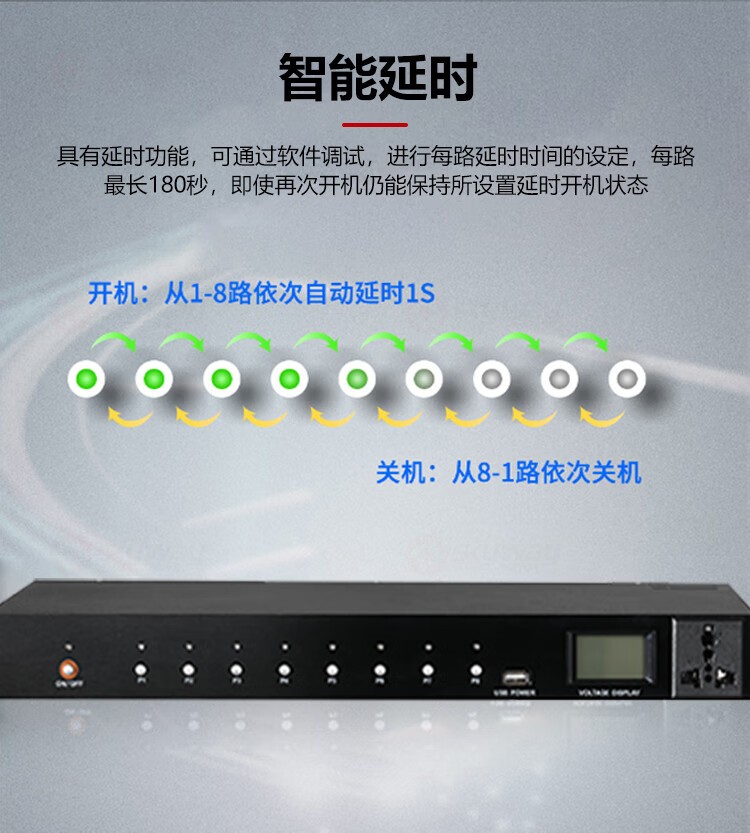 4、智能延时-东微TENDZONE音视频电源时序器CC-8S、CC-8T