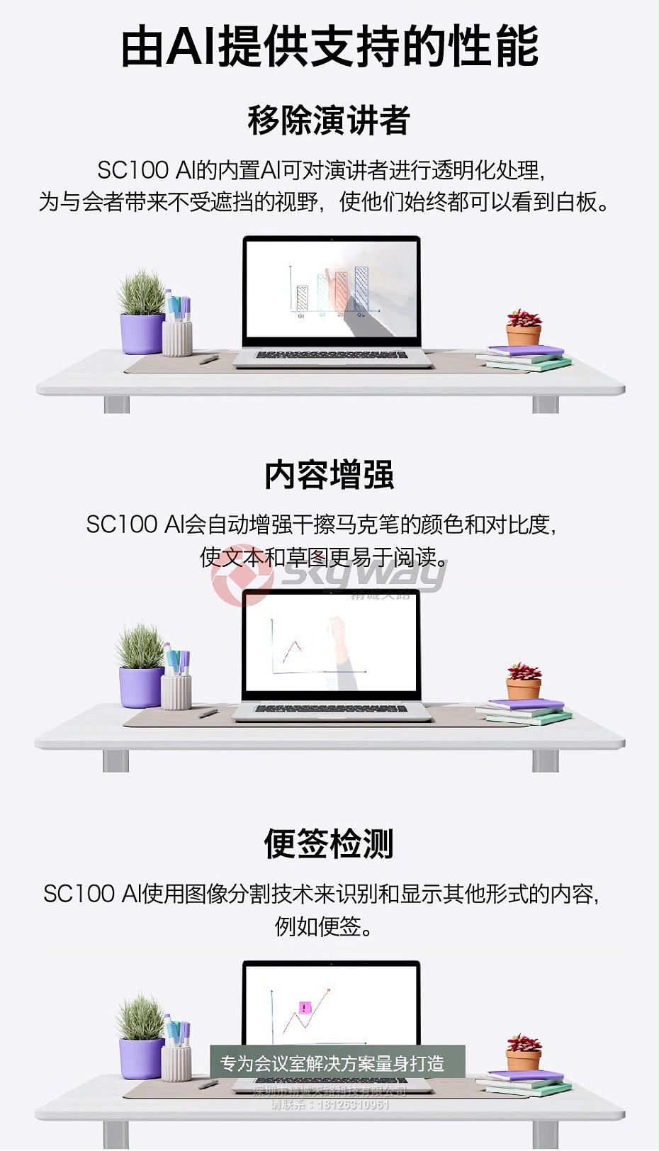 5、罗技(Logitech) SC100 AI白板摄像头-AI提供支持的性能