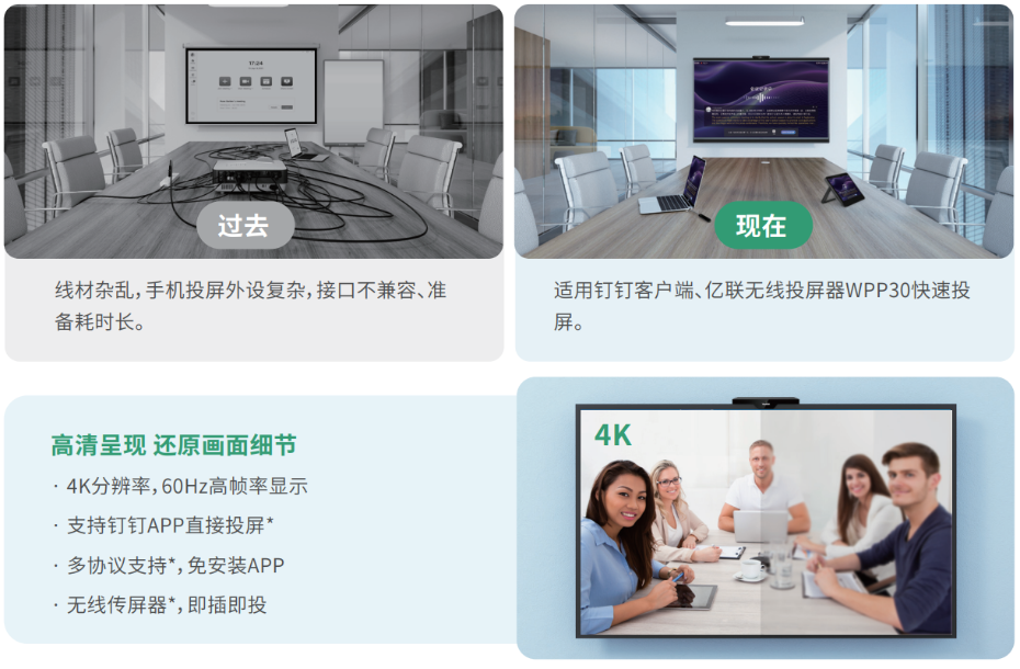 2、钉钉客户端一键投屏-亿联 RoomCast AI 钉钉专用款钉钉AI投屏盒子