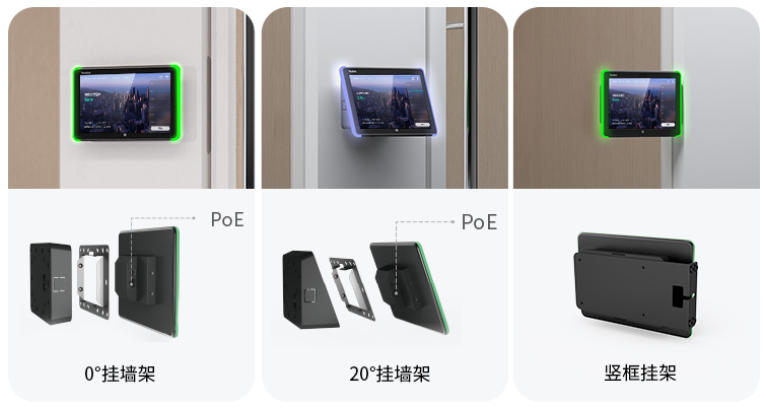 4、仅一条线即可完成部署，省去复杂布线-亿联 RoomPanel E2 8英寸多点触控屏电子门牌