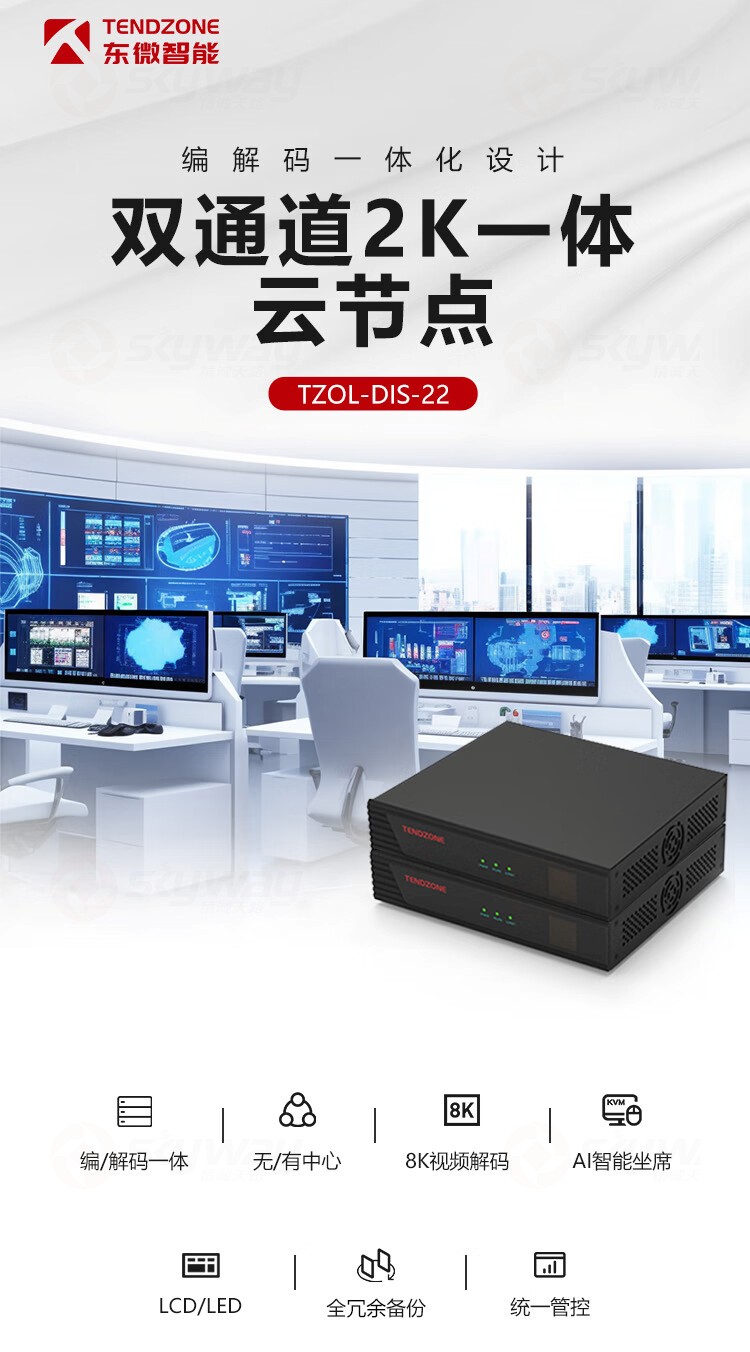 1、双通道2K一体云节点-东微 TENDZONE 双通道2K一体云节点 TZOL-DIS-22
